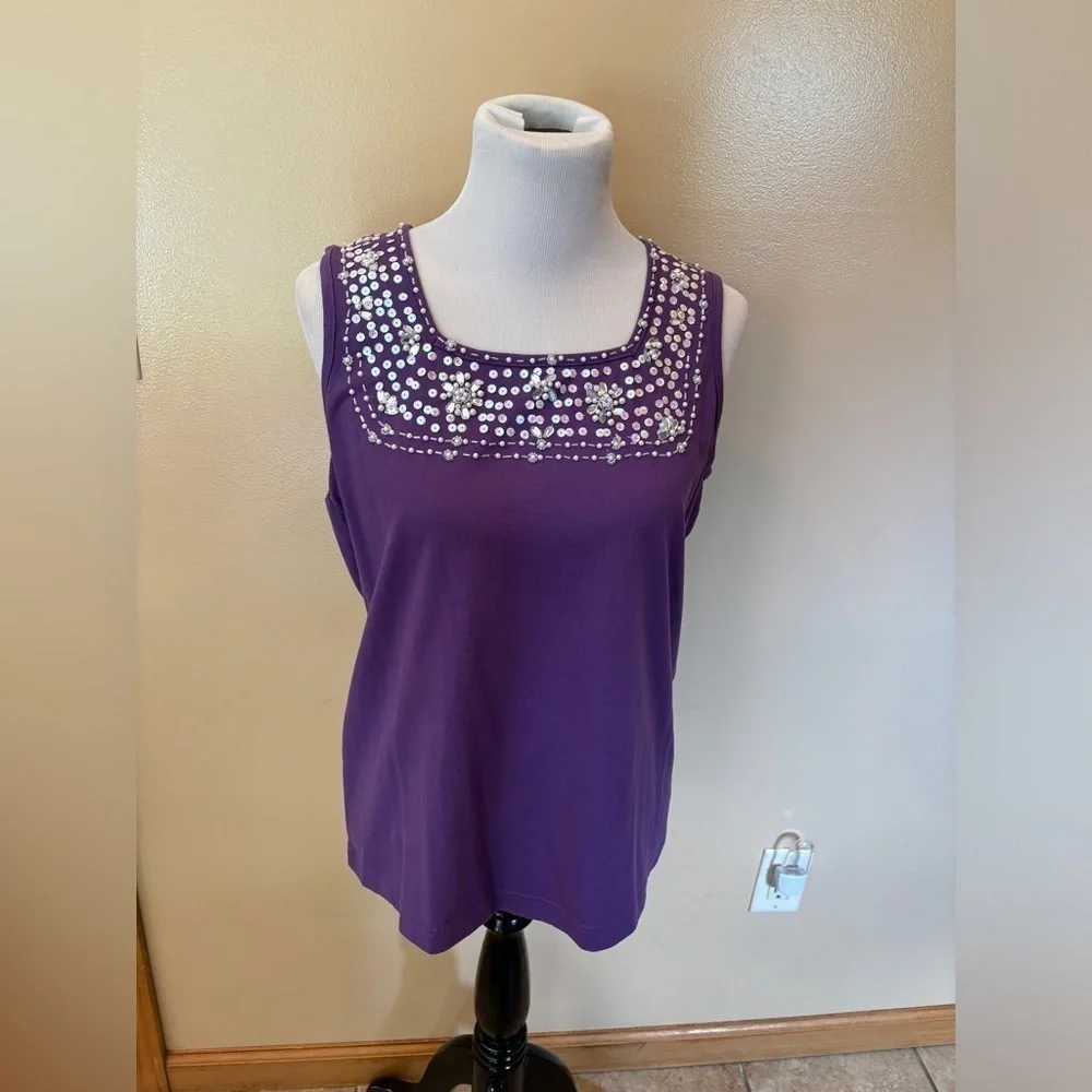 Salon Studio Women’s Jacket & Tank Top Set with Embellishing Size Medium